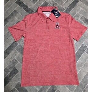 Majestic Men's Los ANGELES Angels Polyester Positive Production Polo Size Medium